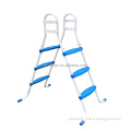 41\" 3-Step Steel Above-Ground Swimming Pool Ladder with Non-Slip Plastic Steps for Easy Entry and Exit